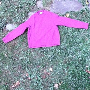3.1 Phillip Lim Wool Alpaca Sweater Women's Large Crew Neck Magenta